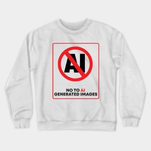 no to ai generated images Crewneck Sweatshirt